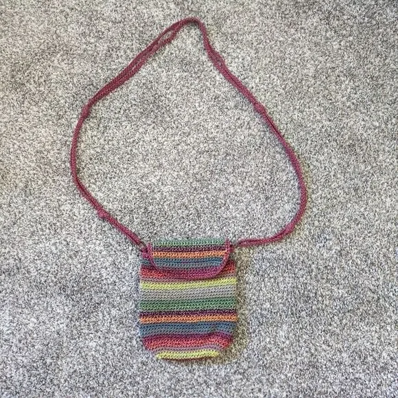 The Sak Crocheted Riviera Hobo Red Bohemian Stripe Shoulder Bag - Picture 2 of 8